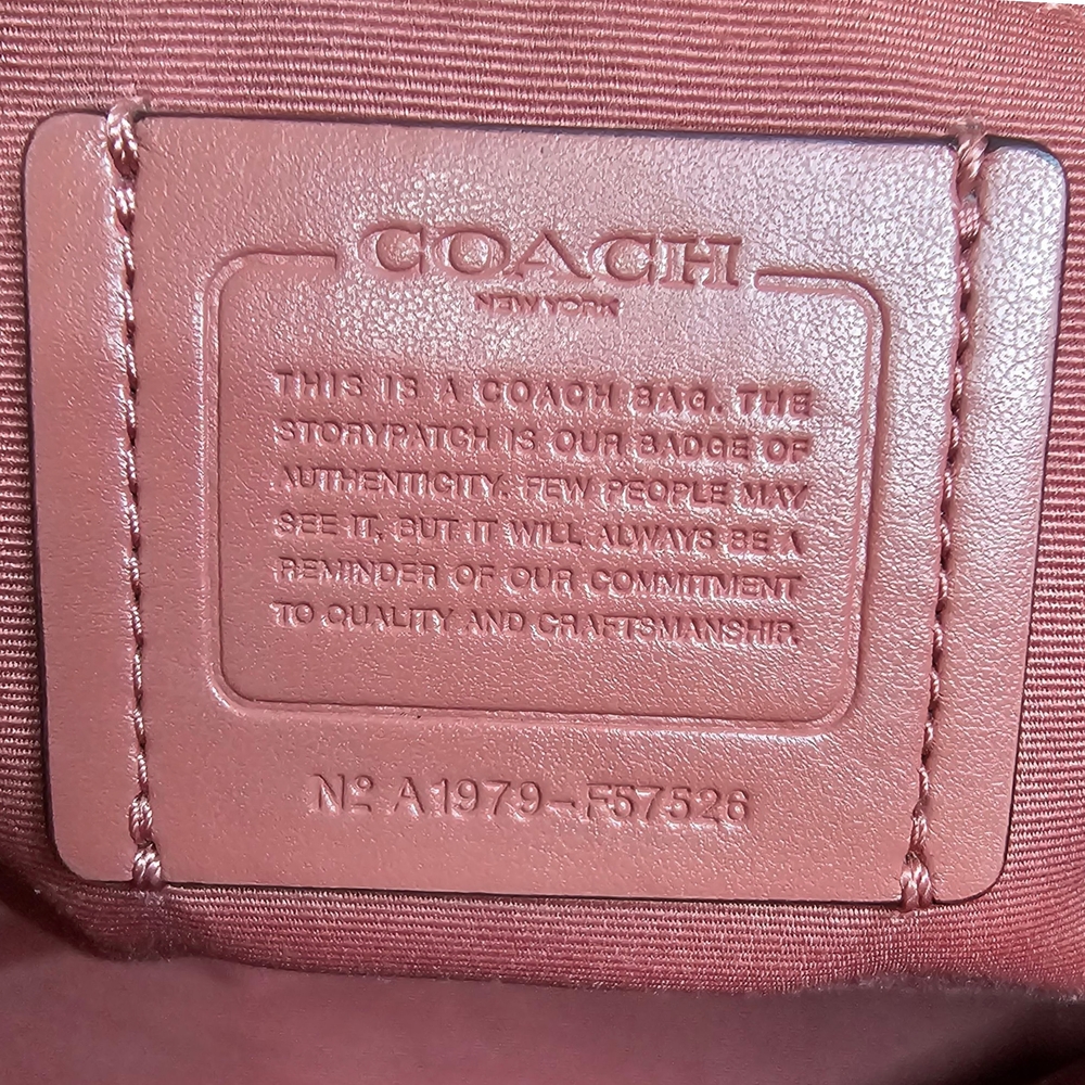 Coach Ava Pink Red Crossgrain Leather Tote with Gold Accents - Picture 4 of 9